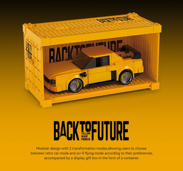 POWERBLOCK Gelber Blitz-Auto, Modellbausatz, 1:32, 583 Teile - Bild 1