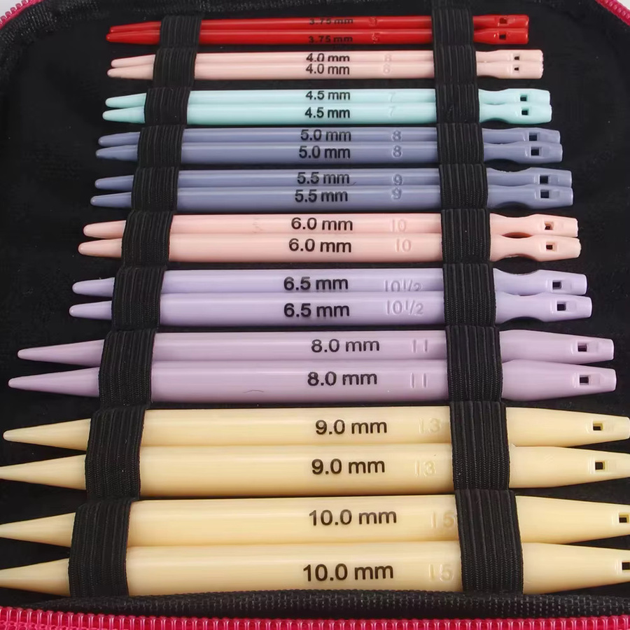 NOTIONSLAND 33-teiliges Stricknadel-Set aus ABS-Kunststoff mit austauschbaren kreisförmigen Nadeln in Multicolour - Bild 4