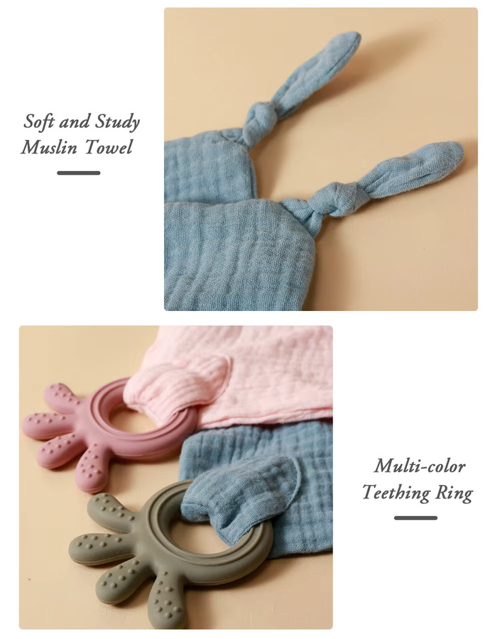 INSULAR Musselin-Baumwoll-Baby-Beruhigungstuch, Schlafpuppe, Kuscheldecke, Sabberlätzchen, ab 0 Jahre - Bild 2