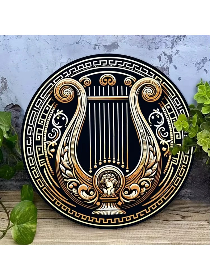 Potdemiel Vintage Wanddekoration mit geometrischen Mustern in Schwarz und Gold - Bild 5