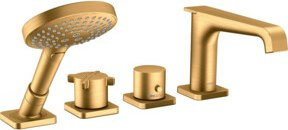 Hansgrohe Axor Citterio E Duschset für Badewanne mit Randarmatur in gebürstetem Gold - Bild 1