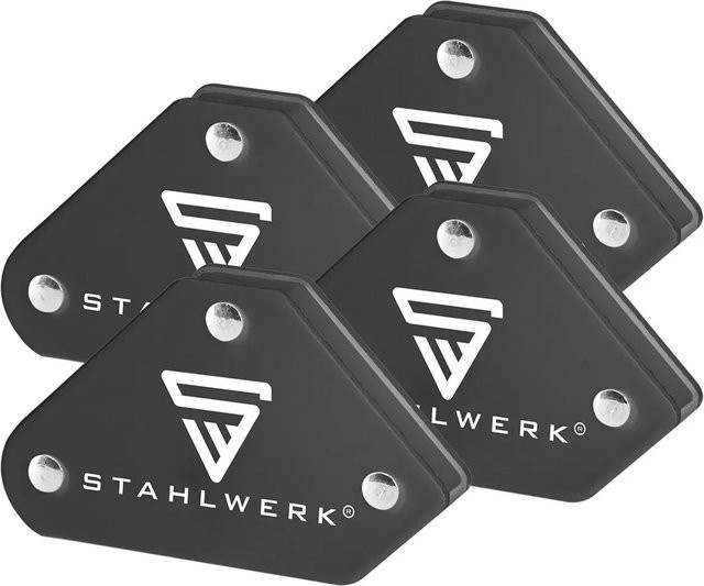 STAHLWERK Schweißwinkel Magnet-Set 4er Pack in Schwarz mit 4 kg Magnetkraft - Bild 1