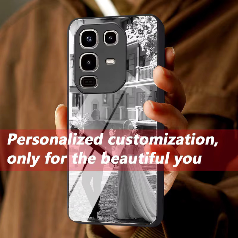 Personalisierte Fotospiegel Handyhülle aus Glas für Infinix Note 50 40 30 S Pro Pro+ X in Schwarz und Multicolour - Bild 3