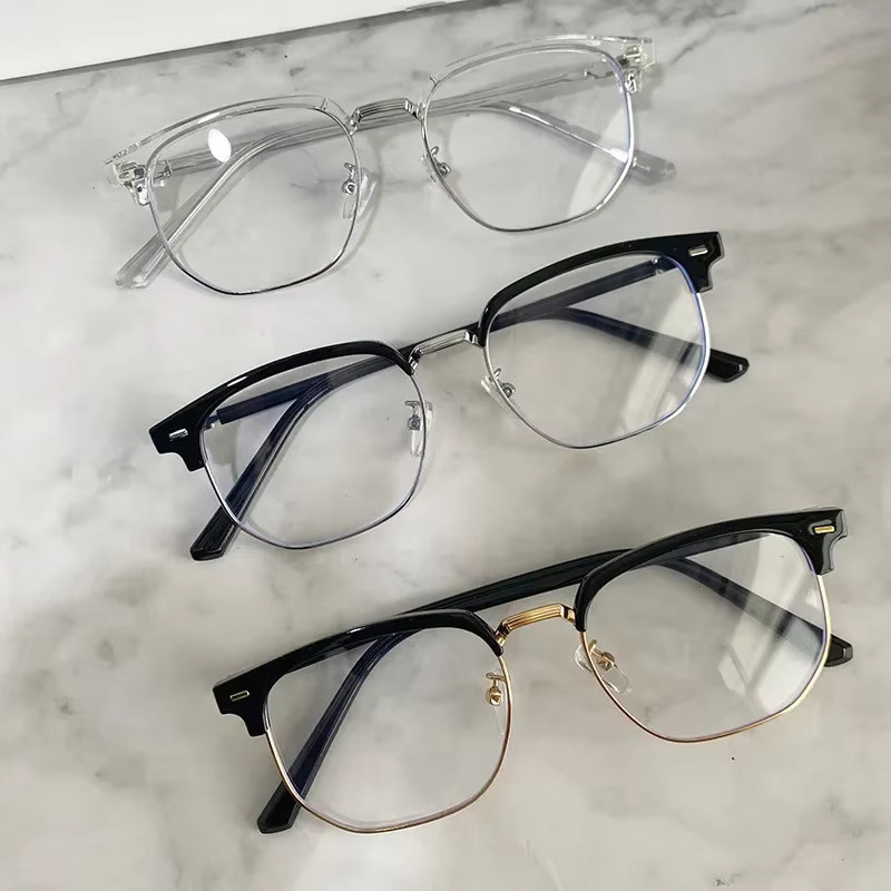 ERIKOLE Korrektionsbrille, Halbrahmen, Rund, Metall, Schwarz, Herren, Blaulichtfilter - Bild 2