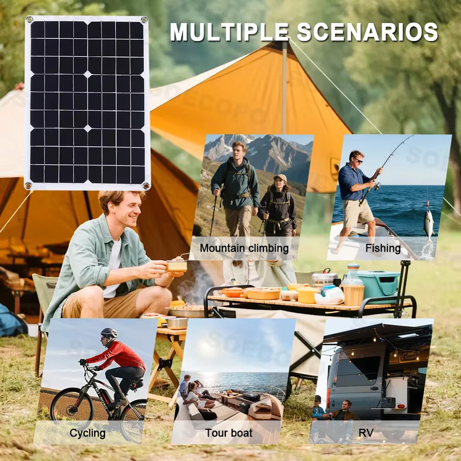 SOECOPO 7000 W Tragbares Solarsystem-Kit mit 12 V Reiner Sinus Wechselrichter, 2 x 500 W Photovoltaik-Panels und 100 A Laderegler für die netzunabhängige Stromversorgung - Bild 2