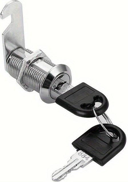 Rarelock Nockenverriegelung mit Metallschlüssel in Silber für Briefkasten, Schrank und Werkzeugkasten - Bild 1