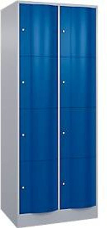 C+P Schließfachschrank Resisto mit 2 Abteilen und 8 Fächern, Weißaluminium/Enzianblau, B/T/H: 77,2 x 64,0 x 195,0 cm - Bild 2