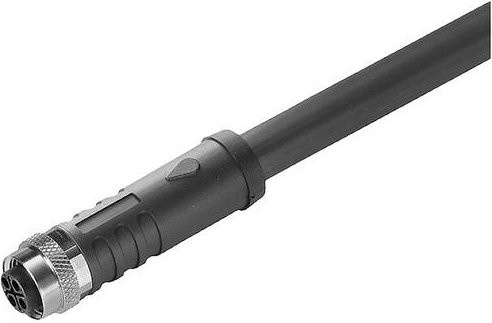 Weidmüller Sensor-Aktor-Steckverbinder M12 Buchse, konfektioniert, 3+PE Polzahl, schwarz, Kabellänge: 3,00 m - Bild 1