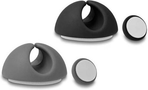 Delock Kabel-Halteclips aus Thermoplast in Schwarz und Grau, B: 29 mm, H: 15 mm - Bild 1