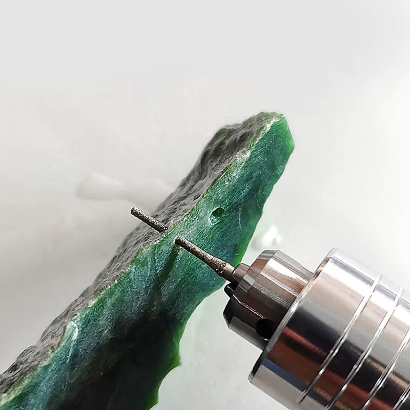 AXE SHAN 5er Set diamantbeschichtete Bohrer in Silber mit 2,35 mm Schaft für Glas, Jade, Keramik und Kristall - Bild 3