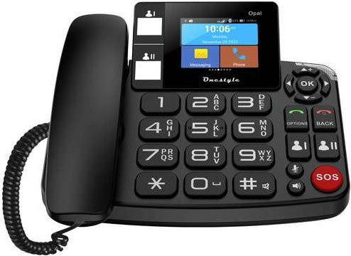 Onestyle Opal Desktop-Mobiltelefon in Schwarz mit großen Tasten und Wi-Fi - Bild 1