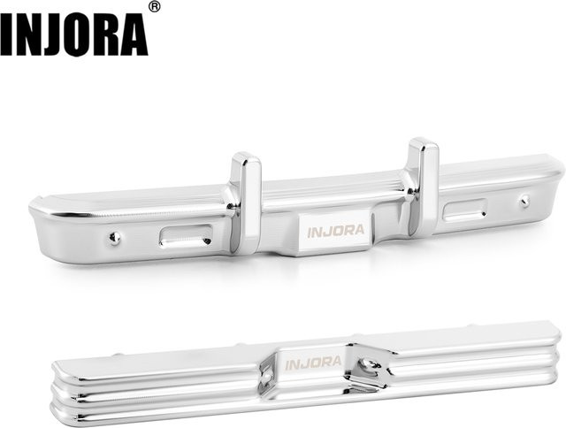 INJORA Aluminium-Stoßstange vorne und hinten für 1/30 Axial SCX30 K10, Chrom - Bild 1
