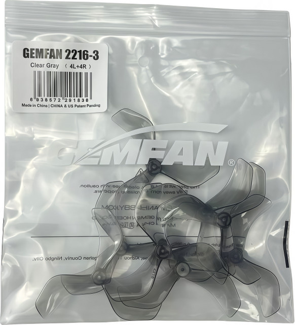 Gemfan Qianfeng 2216 Propeller für DJI O3/O4 Lufteinheit, 3-Blatt Modell, Grau - Bild 1