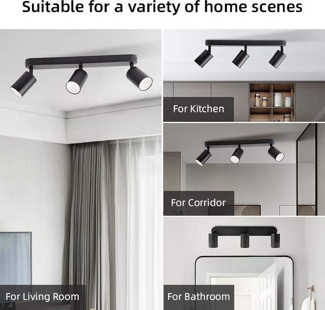 CHENBEN LED Schienenstrahler GU10 in Schwarz für Schlafzimmer, Flur und Balkon - Bild 1