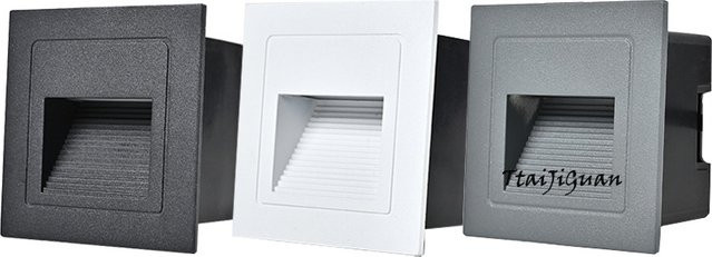 TTaiJiGuan LED Wandleuchte aus Aluminium für Treppen und Wege, Einbauleuchte in Weiß oder Schwarz, 3W/5W, Durchmesser: 58 mm - Bild 1