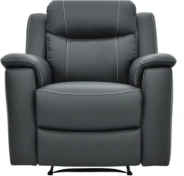 Vente-unique Relaxsessel Evasion aus anthrazitgrauem Leder mit Armlehnen - Bild 1
