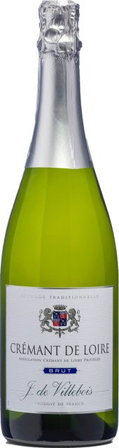 J. de Villebois Crémant de Loire, Schaumwein, Chardonnay, Brut, Frankreich, 0,75 l - Bild 1