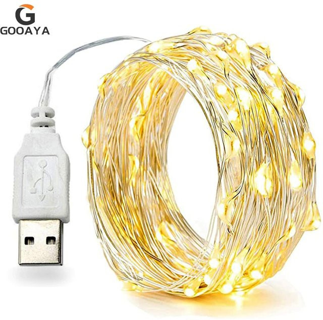Wasserdichte USB LED Lichterkette aus Kupferdraht in Weiß für Weihnachten und Hochzeiten, 30m - Bild 1