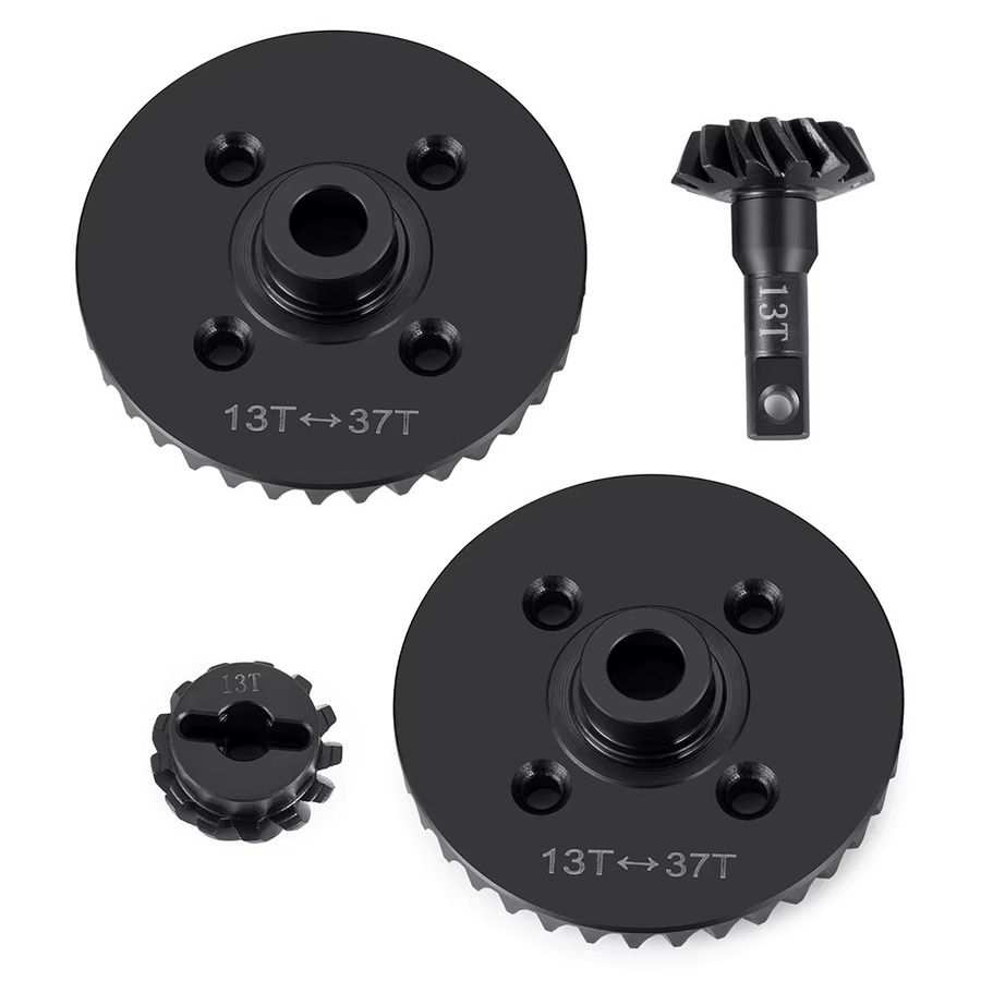 TRINOOD Stahl Vorne Hinten Differential Getriebe & Ritzel, Metall, Schwarz - Bild 3