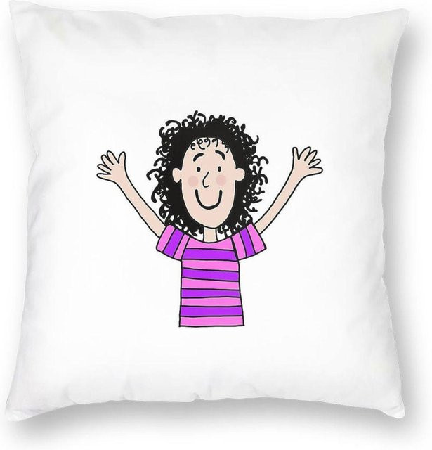 Quadratischer Kissenbezug Die Geschichte von Tracy Beaker aus Polyester und Leinen mit Reißverschluss, Mehrfarbig, B/T/H: 18 x 18 x 18 cm - Bild 1