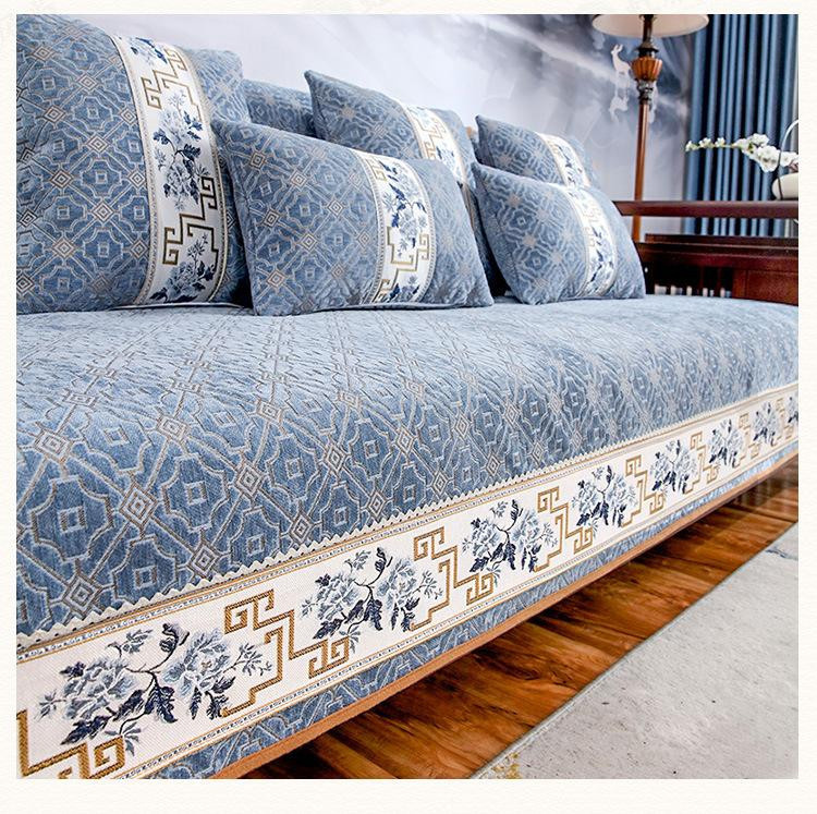 Binchi Outdoor Equipment Chenille Sofakissenbezug in Blau, quadratisch, B/T/H: 70 x 70 x 70 cm - Bild 2