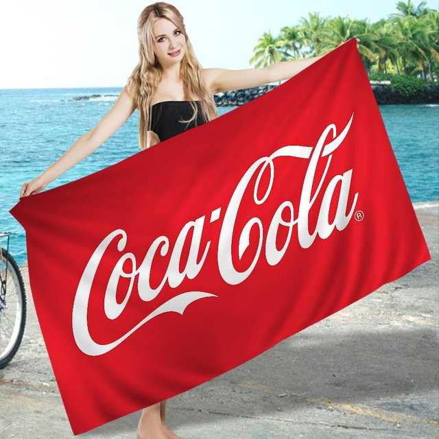 Coca-Cola Mikrofaser Strandtuch mit Logo-Print, rot, B/H: 50 x 100 cm - Bild 1