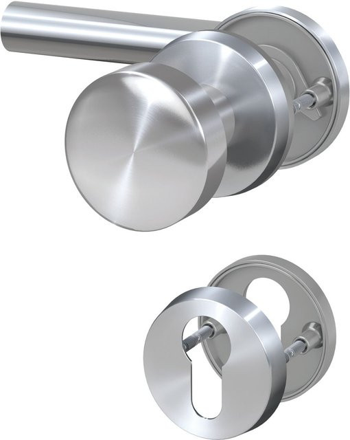 BASI Rosetten-Garnitur ZB 3200 Edelstahl Silber Rechts für Profilzylinder - Bild 1