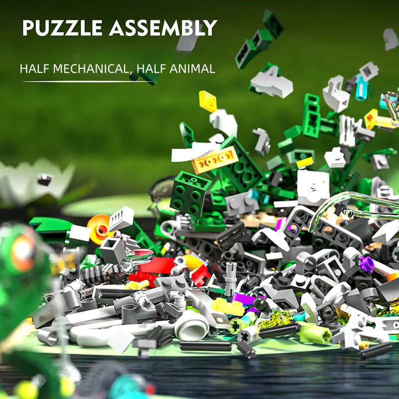 FUNXINEE Mechanische Frosch-Bausteine STEM-Spielzeug mit 898 Teilen, Bunter Roboter-Modellbausatz mit Zahnrädern und beweglichen Beinen für Kinder - Bild 3