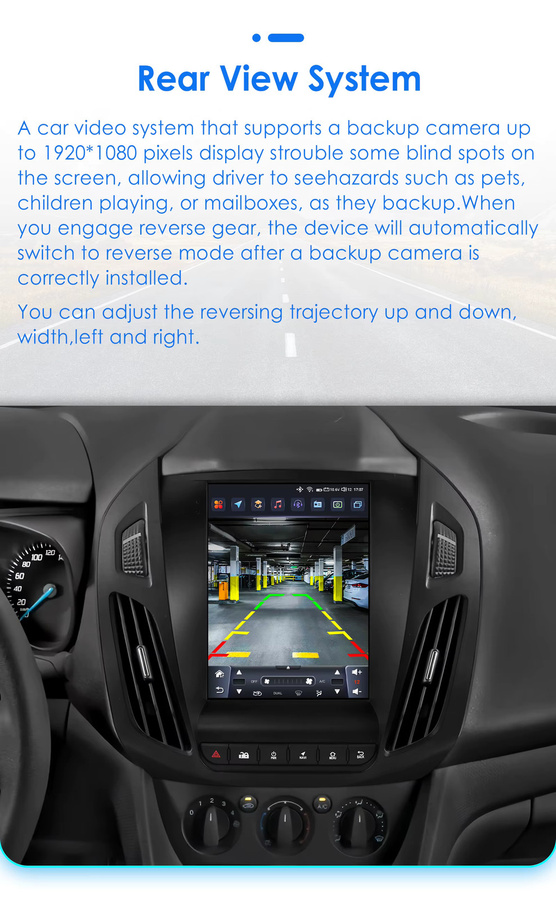 OSSURET Android 13 Autoradio mit 9,7 Zoll Display und Rückfahrkamera für Ford Transit und Tourneo Connect 2013-2016, Schwarz, Carplay Multimedia Stereo - Bild 4