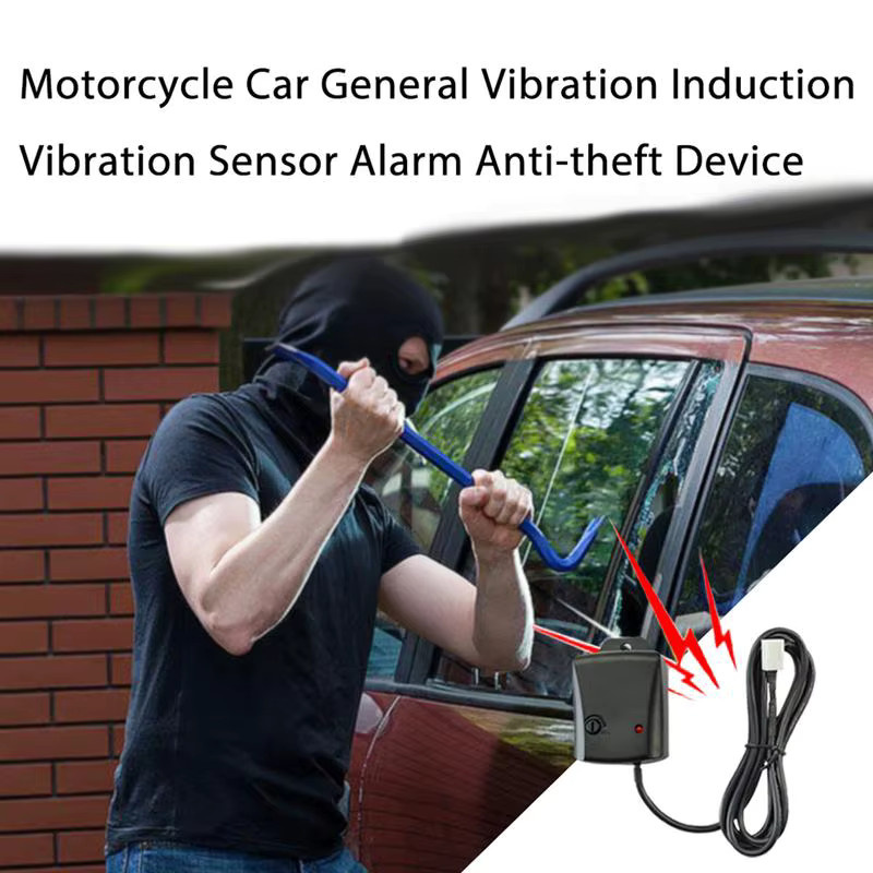 Vibrationssensor Auto Alarmsystem für Fahrzeug, Fahrrad und Motorrad zum Diebstahlschutz, Schwarz - Bild 6