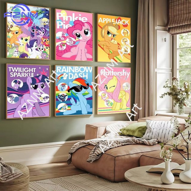KAYOU Cartoon-Poster mit niedlichem My Little Pony Motiv in Mehrfarbig für deine Wanddekoration - Bild 1