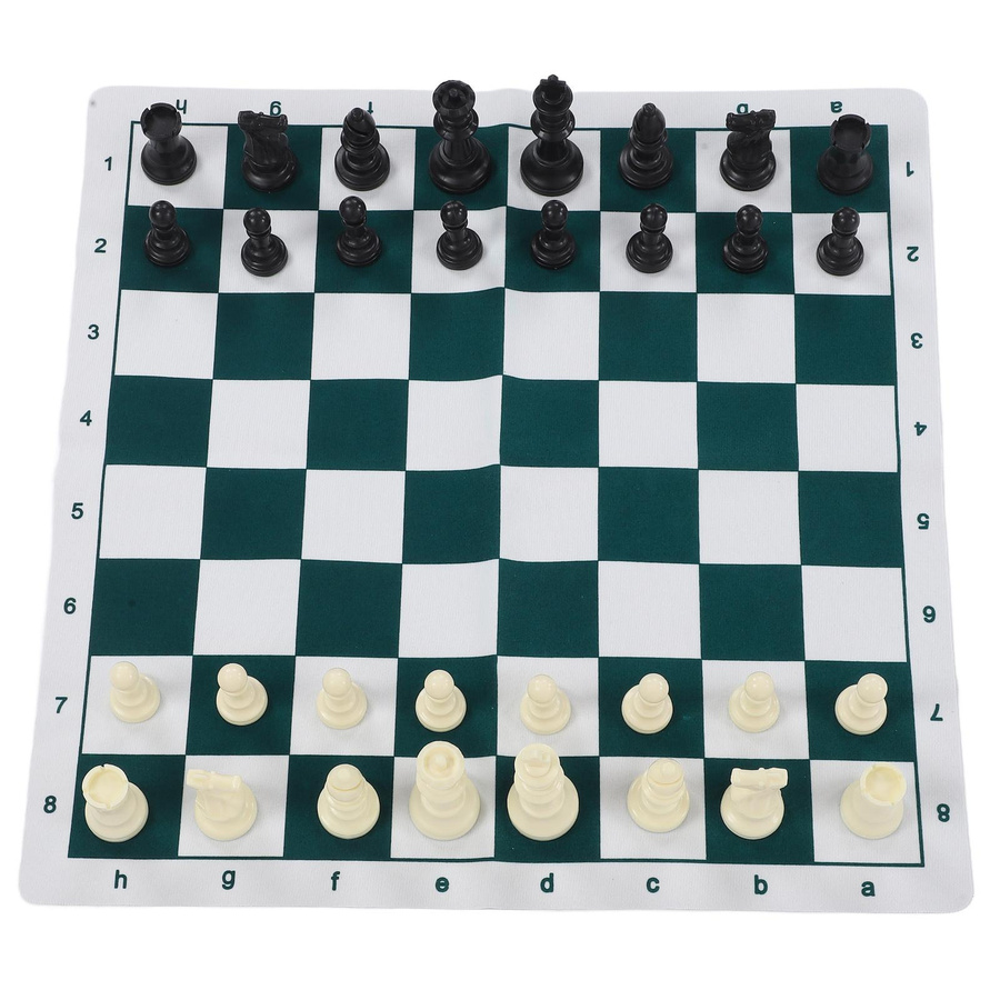Schachspiel Kunststoff Kunstleder Schachbrett Set - Bild 3