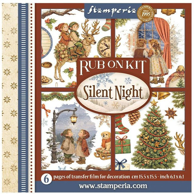 Stamperia Rub On Sortiment Silent Night für Weihnachten in Multicolor - Bild 1