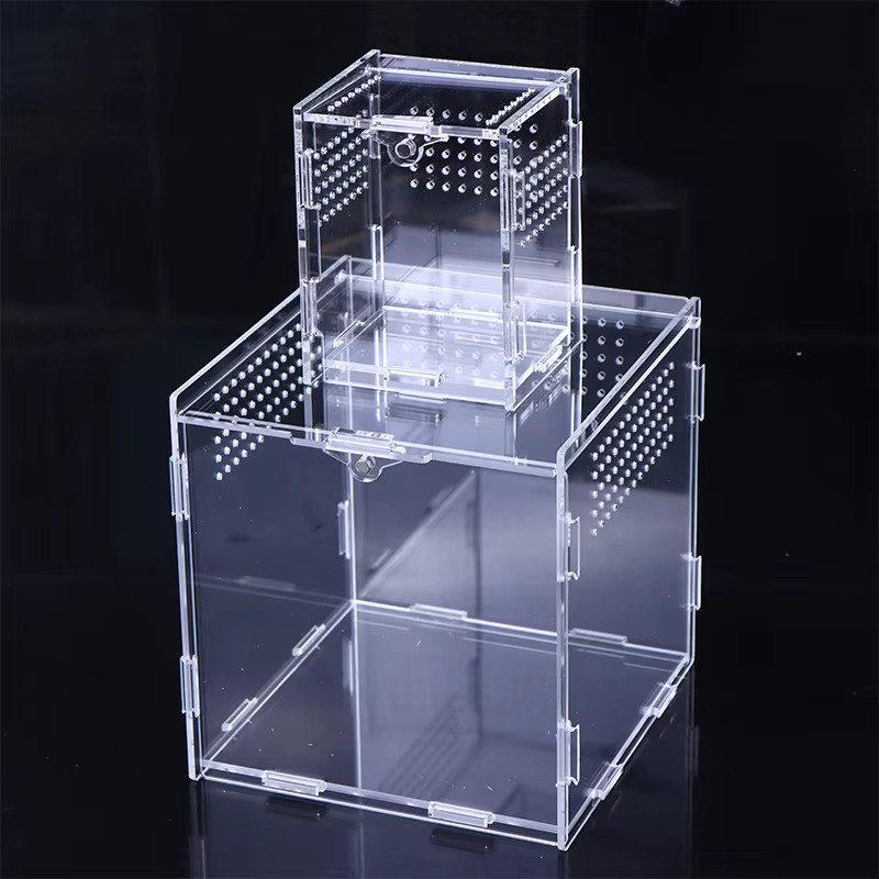 YOWEI Reptilien-Zuchtbox aus transparentem Acryl als atmungsaktiver Amphibien-Tank für Schildkröten, Spinnen, Eidechsen, Schlangen und Frösche - Bild 2
