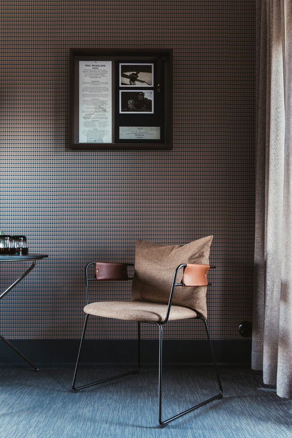 Ulricehamns Tapete Houndstooth in Blau und Grau mit geometrischem Design und Vliesstruktur - Bild 1