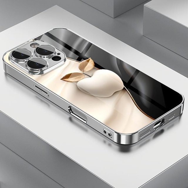 Multicolour Handyhülle aus gehärtetem Glas und galvanisierter Metalltechnologie für Apple iPhone 17 16 15 14 13 12 Pro Max Plus Air - Bild 1