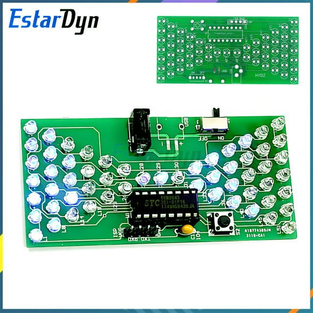 Estardyn 5-V-Sanduhr-DIY-Lötset mit LEDs, STEM-Elektronikprojekt, Grün - Bild 1