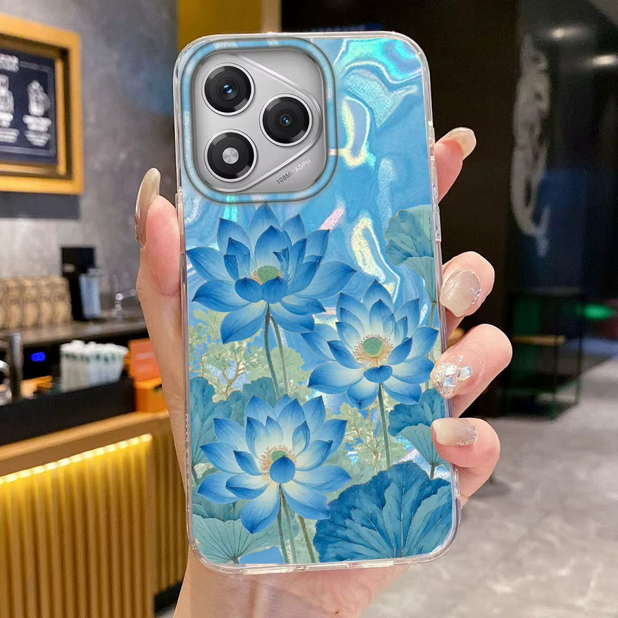 Handyhülle mit blauem Lotuspflanzen-Mädchen Design für Honor Modelle 5G - Bild 2