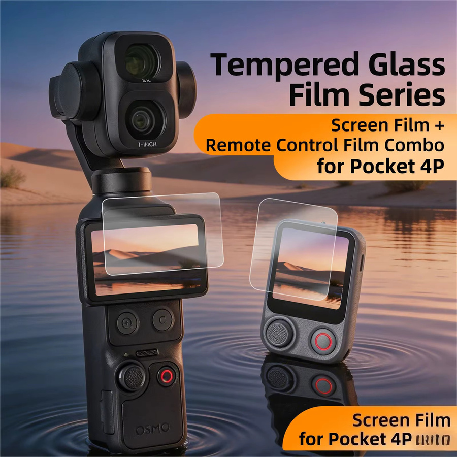 DJI Osmo Pocket 4 Pro Displayschutz aus gehärtetem Glas mit 9H Härtegrad, transparent, kratzfest und anti-fingerabdruck - Bild 2