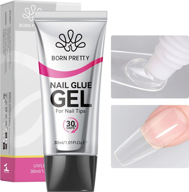 BORN PRETTY 3-in-1 Nagelkleber-Gel-Lack, 30 ml, Transparent, Glänzend - Bild 1