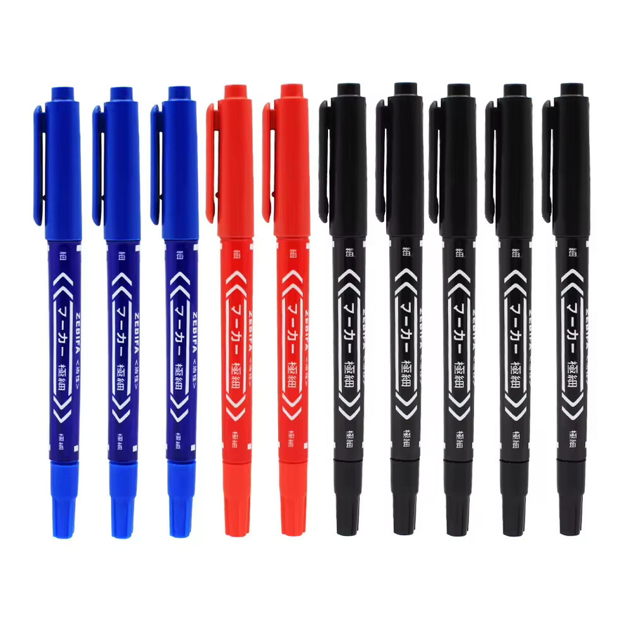 JC TATTOO Tattoo Kennzeichnungsstifte Set mit Dual Tip, 10 Stück, Permanent Ink in Schwarz, Blau und Rot - Bild 3