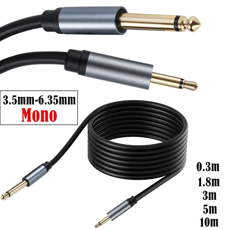 AXONUS Audio-Adapterkabel mit vergoldetem Kupfer, 1/4 Zoll Mono-Stecker auf 3,5 mm TS-Mono-Stecker, Gold - Bild 2