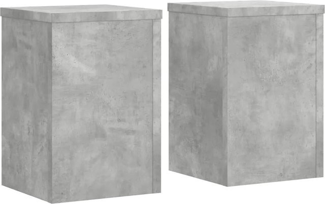 vidaXL Pflanzenständer 2er-Set aus Holzwerkstoff in Betongrau, modern und matt, B/T/H: 20 x 20 x 30 cm - Bild 1