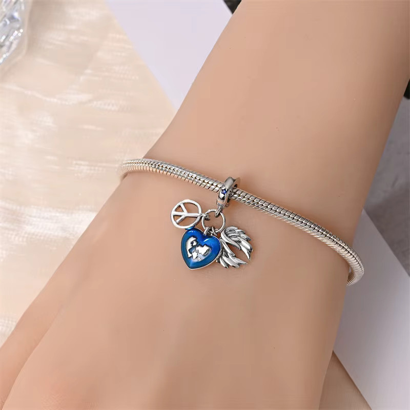 Charm-Perlen 925 Sterlingsilber, Friedensflügel, Damen - Bild 2