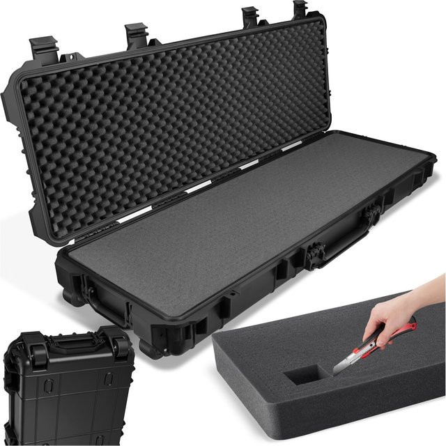 tectake Gewehrkoffer aus robuster Hartschale, wasserdicht, Schwarz, B/T/H: 113,5 x 41 x 16 cm - Bild 2