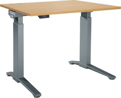 Schäfer Shop Genius Schreibtisch ERGOSTYLE S, elektrisch höhenverstellbar, einstufig, C-Fuß, Buche/Anthrazit, B/T/H: 120 x 80 x 71,5-118,2 cm - Bild 1