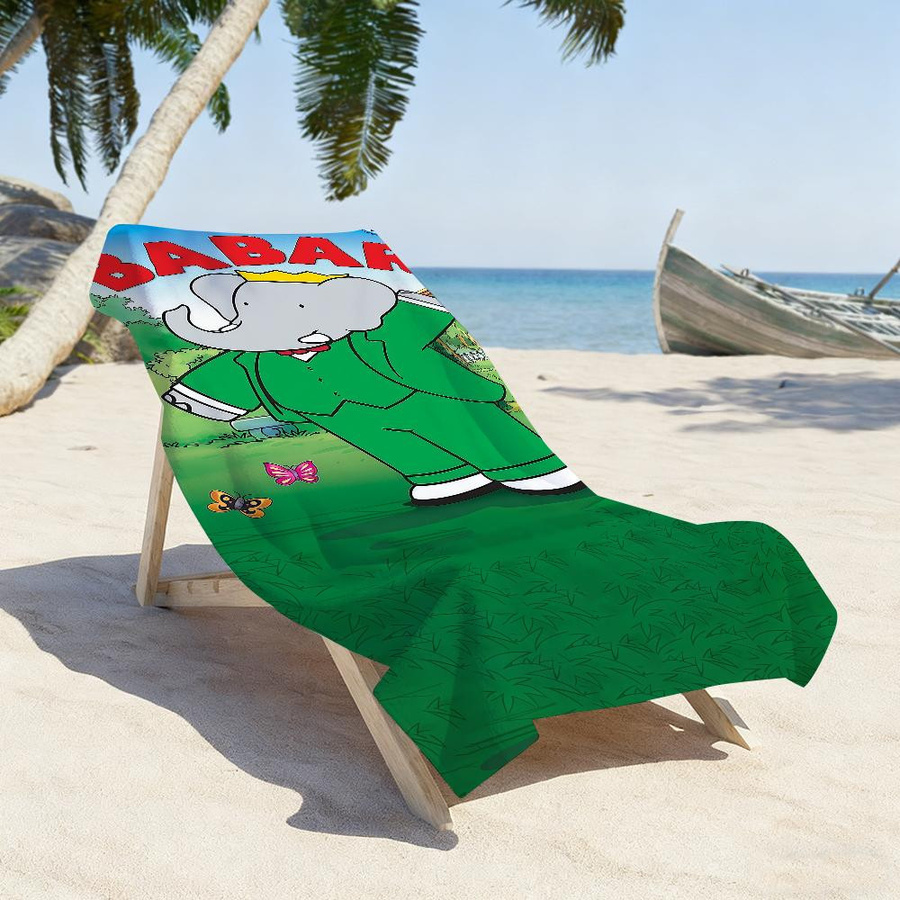 Creative Man Sanddichtes Strandtuch mit Babar Elefant Motiv, schnelltrocknend und leicht, Breite: 30 cm, Höhe: 60 cm - Bild 5