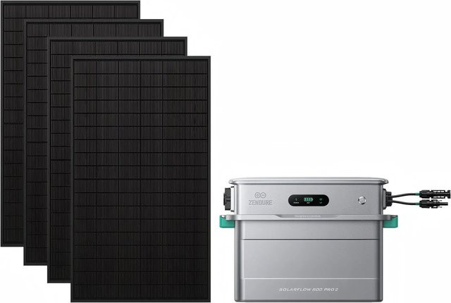Zendure SuperCharged SolarFlow 800 Pro 2 Photovoltaikanlage Komplettset in Schwarz und Grau - Bild 1