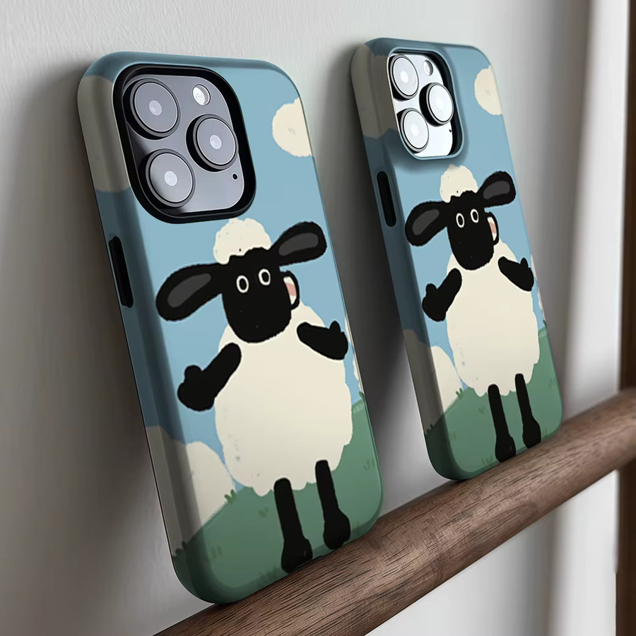 CaseLumi Matte Bumper Schutzhülle mit MagSafe für iPhone 17 16 15 14 13 Pro Max, Stoßfeste Harte PC Hülle mit Shaun Sheep Design, Mehrfarbig - Bild 3