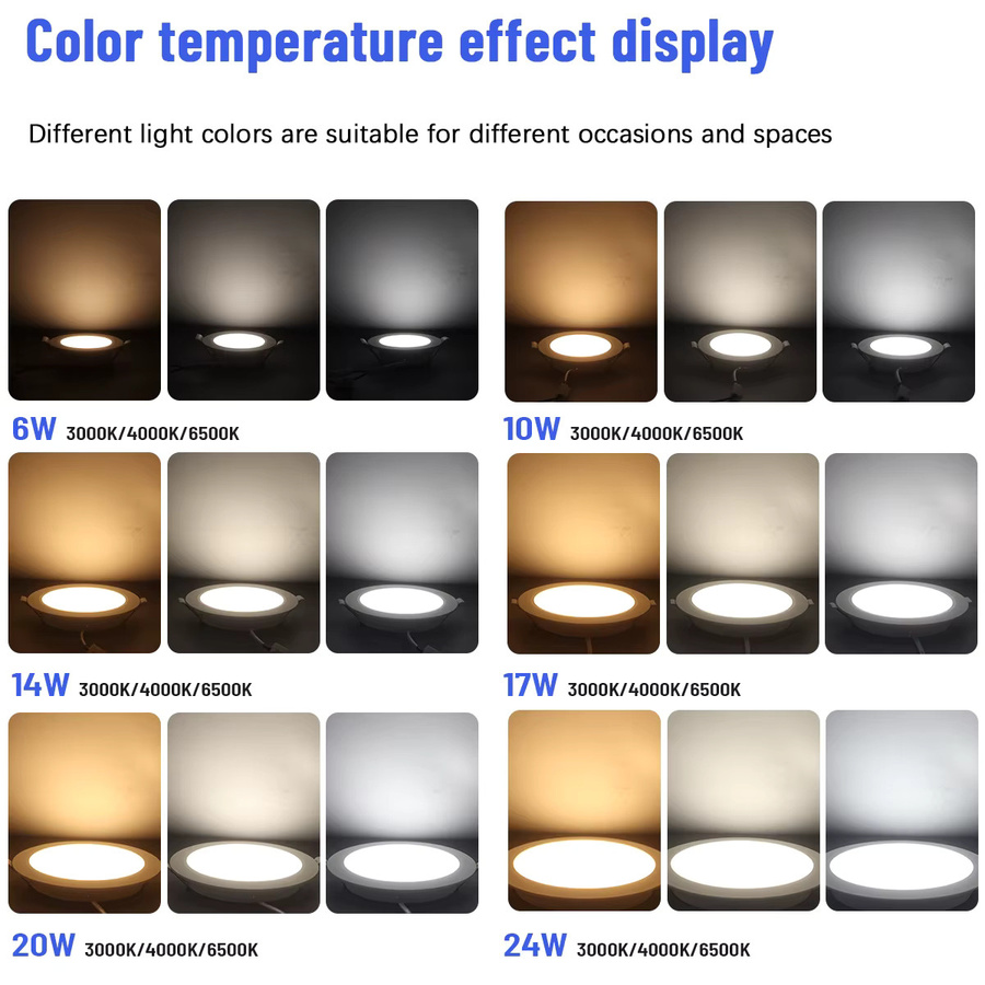 Gatetop LED Einbaustrahler Set 2 Stück, Weiß, Rund, CCT Farbtemperatur umschaltbar, für Innenbeleuchtung - Bild 4